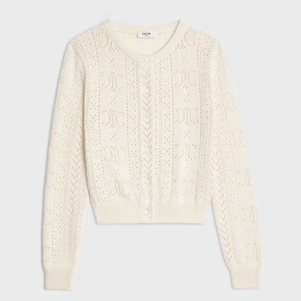 Celine Cardigan in Triomphe Pointelle